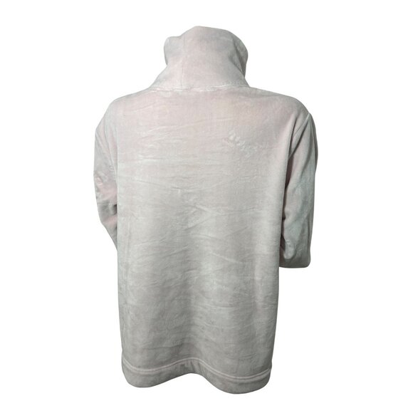 Te Verde Women Top M Pink Funnel Neck Long Sleeve Pullover Velour Casual Relaxed - Picture 4 of 10